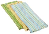 DII Juicy Fruit Basket weave Stripes Kitchen Towels Set, Set of 3