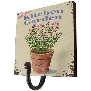Kitchen Garden Single Metal Hook with Whimsical European Designs