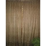 2 Rust Brown Floral Print Silk Sari Window Panels Drapes Curtains 84 Inches