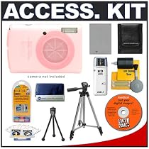 Snug-It Tight Fit Camera Skin (Pink) with Spare NB-5L Battery + Secure Digital Card Reader + Compact Digital Travel Tripod + Cameta Bonus Accessory Kit for Canon PowerShot SD870 IS / IXUS 860 IS Digital Camera