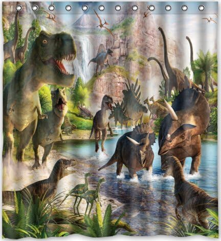 Dinosaurs Waterproof Fabric Polyester Bathroom Shower Curtain 66"(w) x 72"(h)