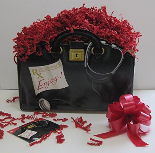 "Doctor's Bag" Get Well Gift Box Set with Gift Tag, Bow and Paper Shreds