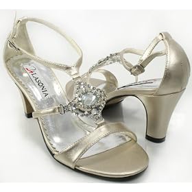 Jeweled Champagne Formal Bridal Sandals
