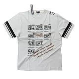 16/1　綿スラブ天竺　半袖Tシャツ 両面プリント convert柄-Ｌグレー-L
