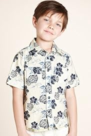 Linen Blend Oversize Floral & Leaf Print Shirt
