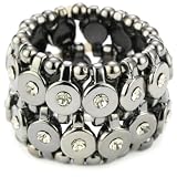 Leslie Danzis Disc Crystal Gunmetal Stretch Ri