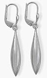 Ladies White Gold Domed Drop Style Leverback Earrings