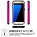 Galaxy S7 Edge Case, EC™ Hybrid Dual Layer Diamond Studded Bling Crystal Rhinestone Protective Case Cover for Samsung Galaxy S7 Edge (Hot Pink+Black)