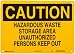 Brady 41274 14" Width x 10" Height B-555 Aluminum, Black on Yellow Chemical and Hazardous Materials Sign, Header "Caution", Legend "Hazardous Waste Storage Area Unauthorized Persons Keep Out"