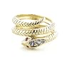 18K Yellow Gold Ladies Tanzanite and Ruby Snake Ring - Free Delivery - Finger Sizes L to Z Available