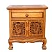EXP Handmade Furniture - 22" Chinese Dragon Storage Cabinet / Nightstand - Natural Finish & Drawer