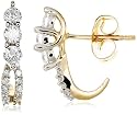 10k Yellow Gold Diamond J-Hoop Earrings (1/3 cttw, I-J Color, I3 Clarity)