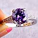 LingMei 10mm*10mm Round Cut Cz Created Women's Purple Stone Ring US Size