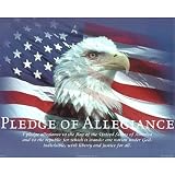 Bob Downs Pledge of Allegiance American Flag and Bald Eagle Art Print Poster – 16×20