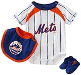 MLB Infant New York Mets Bib & Bootie Set (White, 18mos)