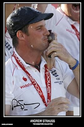 Andrew Strauss signed Ashes autograph print - HALF PRICE