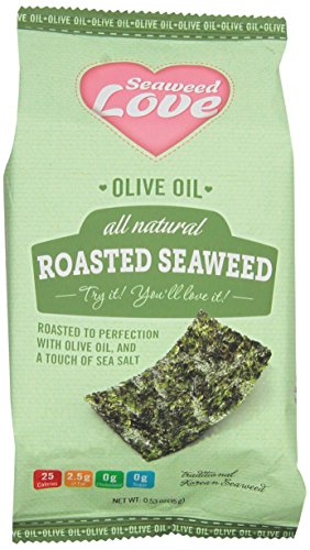 Seaweed Love All Natural Roasted Seaweed, Olive Oil, 0.53 Ounce (Pack of 12)