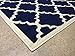 Moroccan Trellis Lattice Design Navy Blue 8x10 (7'9