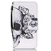 iPhone 6S Case,iPhone 6 Wallet Case,EMAXELER iPhone 6S Flip Folio Case, Beautiful illustration PU Leather Flip Protective Case with Stand Wallet for iPhone 6/6S 4.7 inch-Skull & Gray Flower