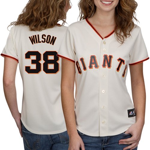 Majestic Brian Wilson San Francisco Giants Ladies Replica Jersey - White (Large)