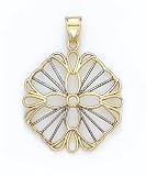 14K 2-TONE CROSS MEDALLION PEND - GH17053