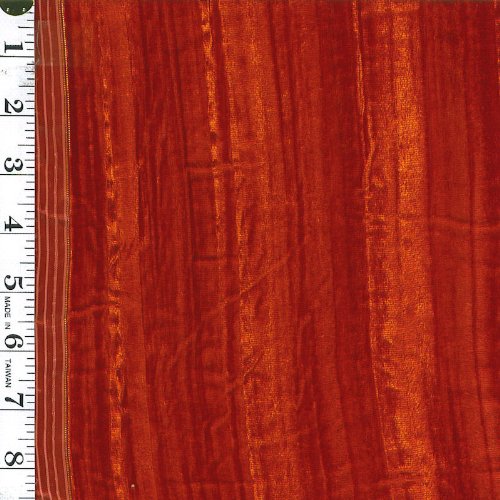 Red crushed velvet fabric 45 inch wide (broomstick look) rayon nylon acetate blend - HALF YARD