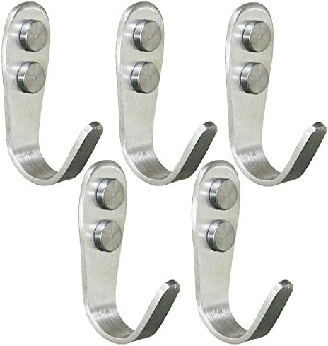 Flyst 304 Stainless Steel Bathroom Toilet Single Robe Towel Coat and Hat Hook Robe Hook(5pcs)
