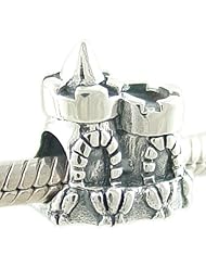 Authentic Biagi Sterling Silver Sand Castle Charm for European Bead Bracelet