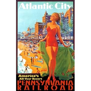 13x19" Inches Poster. "Atlantic City, Pennsylvania Rail Road". Decor with Unusual Images. Great Room Art Decoration.