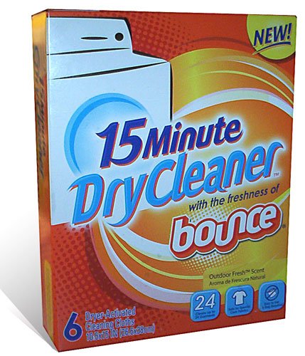 15 Minute Dry Cleaner with the Freshness of Bounce - 6 Count Dry Cleaning Cloths - Cleans 24 Garments 15 Minute Dry Cleaner with the Freshness of Bounce - 6 Count Dry Cleaning Cloths - Cleans 24 Garments