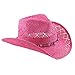 Pink Straw Cowboy Hat for Women with Beaded Trim and Shapeable Brim