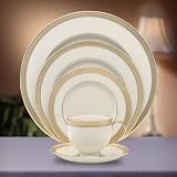 Lenox Lowell Gold Banded Ivory China Covered Vegetable Bowl