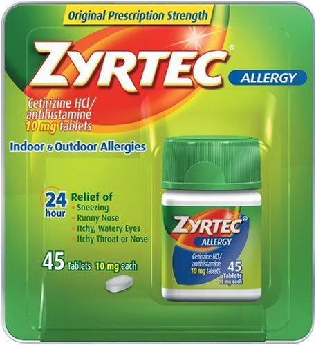 Zyrtec Allergy Relief (10 mg), 45-Count Tablets