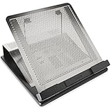 Rolodex Punched Metal and Wood Laptop Desk Stand, Black and Gunmetal (82448)