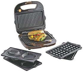 Vitantonio ワッフル&ホットサンドベーカー 2009年 プレミアムセット 【深型ワッフルプレート+タルトレットプレート+パニーニプレート】 ショコラブラウン VSW-440-T