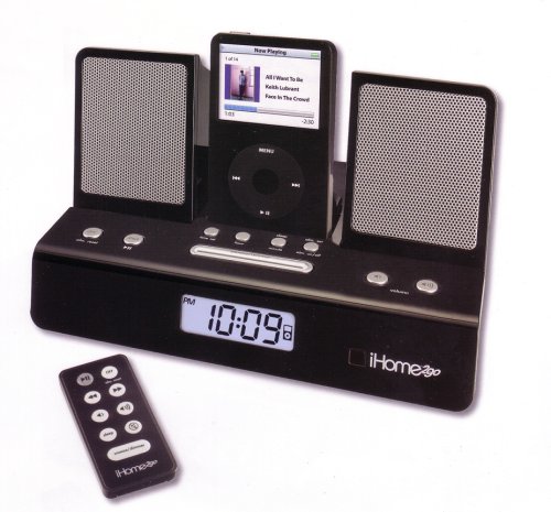Electronics: iHome iH26B Portable Travel Alarm Clock for iPods  Black 