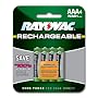 Rayovac Rechargeable NiMH Batteries, AAA-size, 4-count Carded Pack (Pack of 2)
