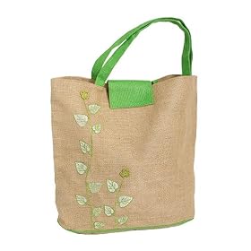 Olive N Figs Embroidered Creeper Jute Handbag/Tote