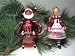 Santa and Mrs Claus Glass Ornaments Set of 2