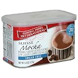 General Foods International Coffee, Sugar Free Suisse Mocha Coffee Drink Mix, 4.4-Ounce Tin (Pack of 6)