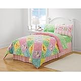 Girls Pony Western Pink Green Full Size Comforter Set Bed In A Bag Set
