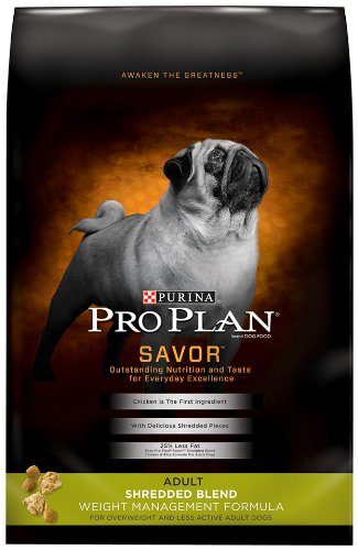 Purina Pro Plan Dry Adult Dog Food, Shredded Blend Weight Management Formula, 34-Pound Bag