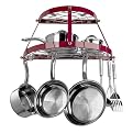 Range Kleen Wrought Iron 2-Shelf Pot Rack - Red
