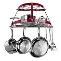 Range Kleen Wrought Iron 2-Shelf Pot Rack - Red