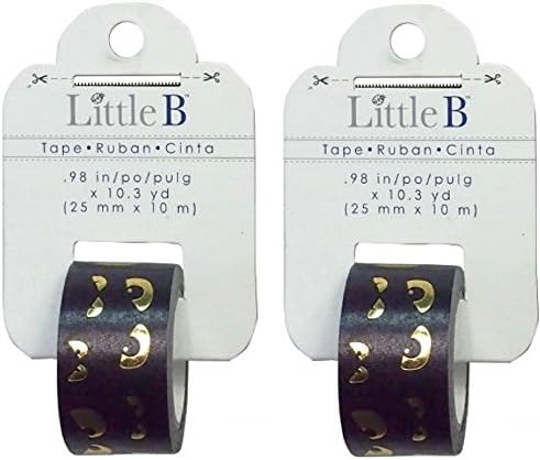 Little B (2 Rolls) Halloween Spooky Eyes Gold Foil Washi Tape each .98 Inches x 10.3 Yards 100777 - Bundle of 2