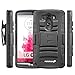 Fosmon STURDY Shock Absorbing Dual Layer Hybrid Holster Cover Kickstand Case for LG G3 - Retail Packaging (Black)
