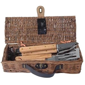 The Skewer Collection Portable Red Willow Basket 3BBQ tools - Picnic and Beyond by 