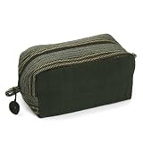Azo-Free Cotton, Nylon Lining Green Cosmetic Bag 