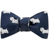 Sealyham Terrier by Kay Nine Design navy blue polyester freestyle bowties