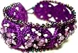 Crystal Flower Crochet Beaded Bracelet Purple "Royal One" - Fair Trade